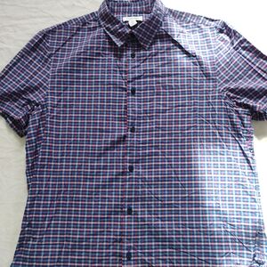 Calvin Klein Men's Plaid Button Down Short Sleeve Size L Excellent Condition